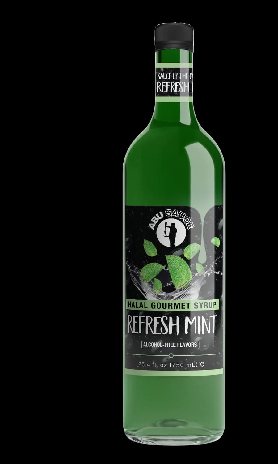 Refresh Mint halal gourmet mocktail syrup bottle